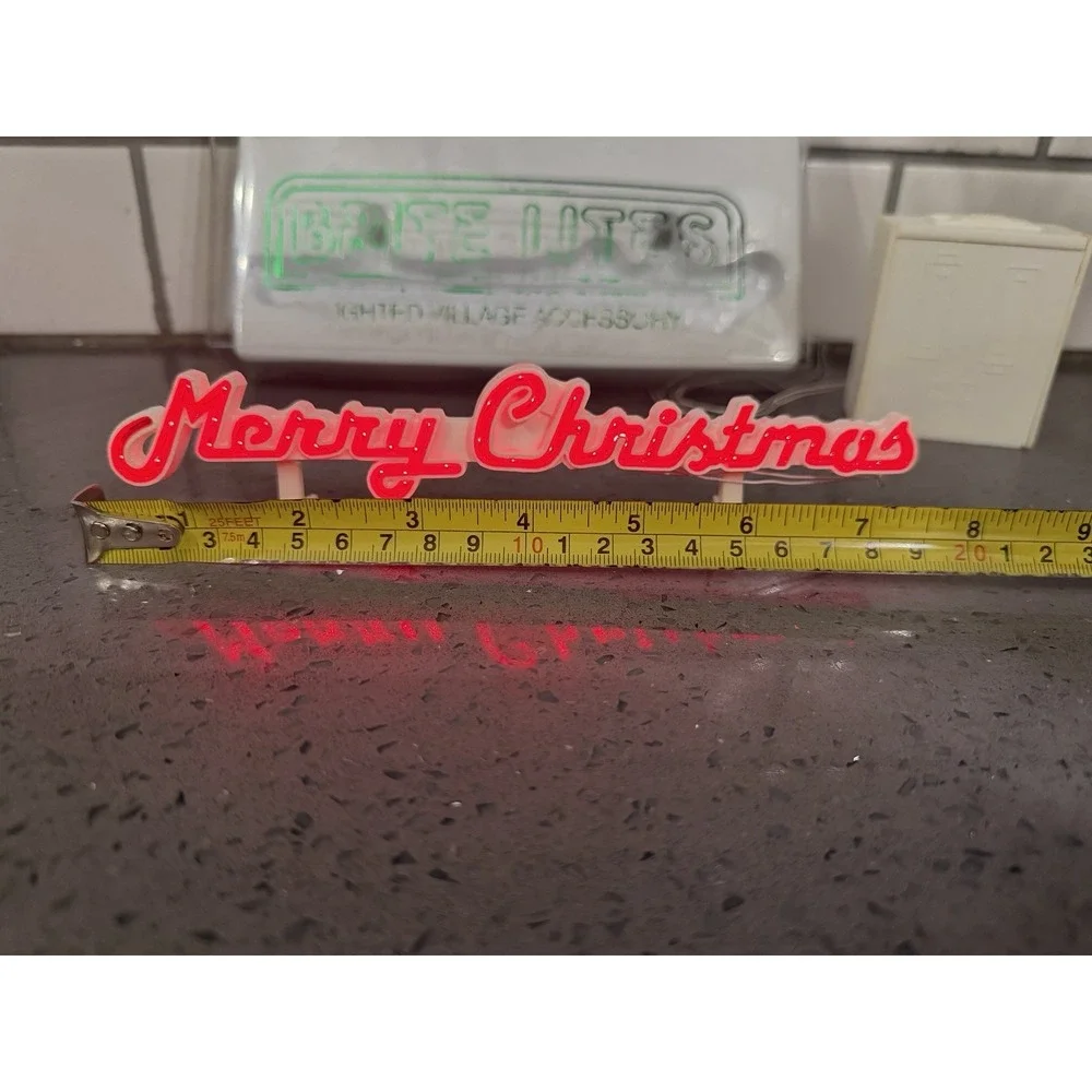 Department 56 Brite Lites Lighted Village Accessory Merry Christmas Sign Vintage